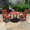 Highwood Usa Lehigh 3pc Round Outdoor Patio Furniture Dining Set AD-DNL36-RED - alternate 3
